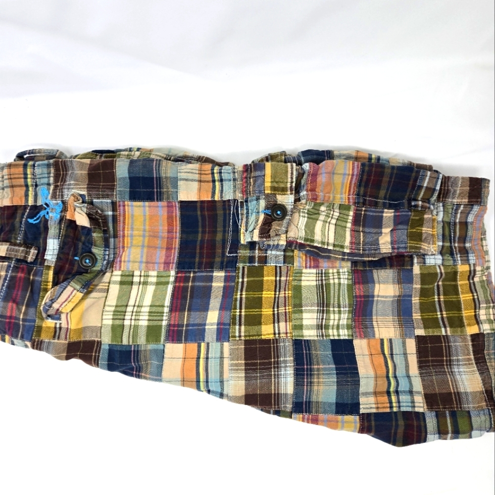 American Eagle Patchwork Cargo Shorts Size 34 Mul… - image 2